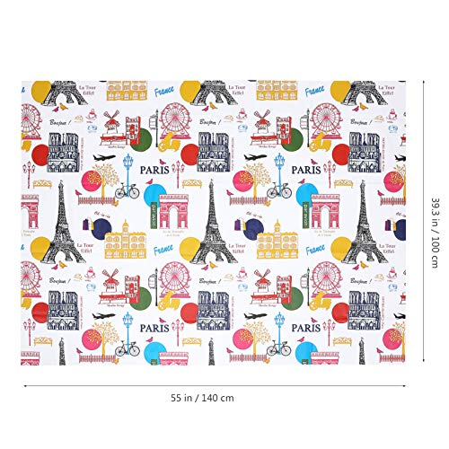 Nappe imperméable PEVA 55x39 pouces HEMOTON tapis de table lavable protège sol
