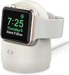 AhaStyle Charging Stand Dock [Supports Nightstand Mode ] Silicone for Apple Watch 8(2022)/7/6/5/4/3/2/1/ SE (45/44/42/41/40/38mm) (Pink)