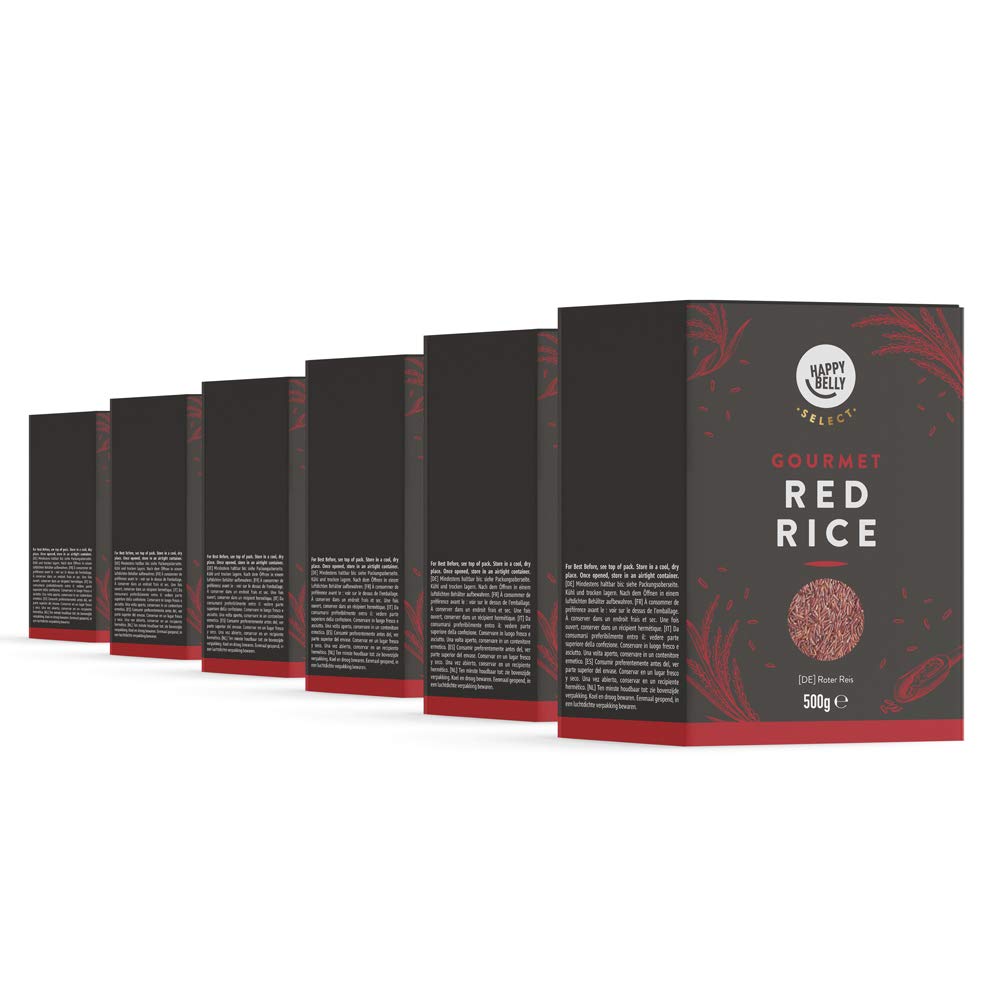 Marque Amazon - Happy Belly Select Riz rouge, 500g, lot de 6