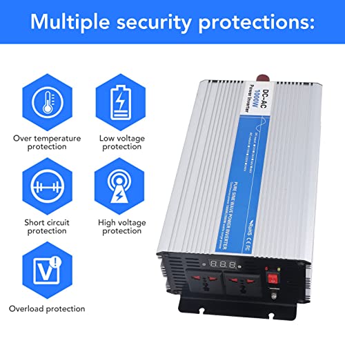 Onduleur de puissance 1000W avec prise 2AC et USB intégrés - 5