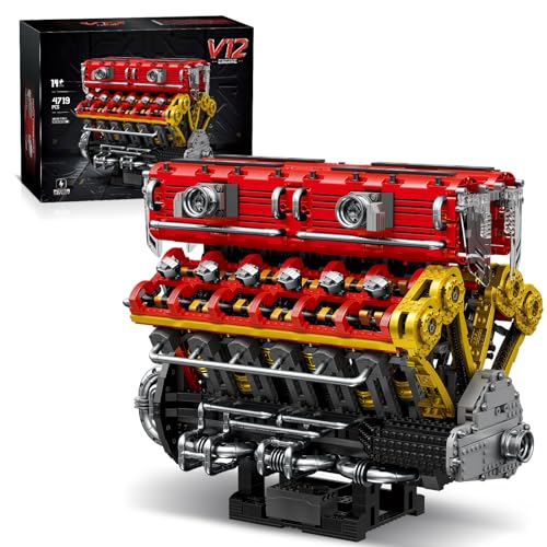 V12 Engine Cars: The 17 Cars That Have V12 Engine (2023) V12 Engine Model Kit That Runs for Adults, 4719 Pieces 12-Cylinder Sports Car Big Engine Building...