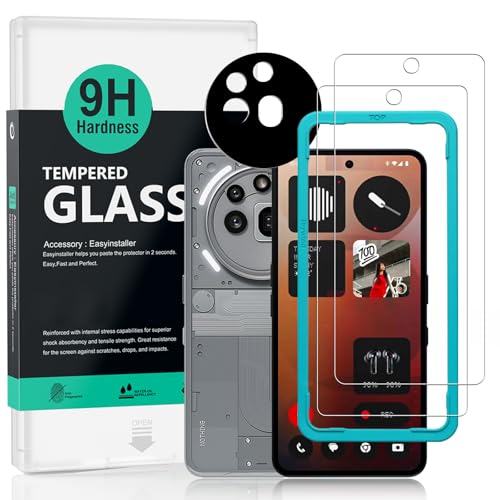 Image of Ibywind For Nothing Phone (3a) Pro 5G, 2 Pack Screen Protector, 9H Hardness Tempered Glass[Military-Grade Protection],With 1Pc Camera Lens Protector,1Pc Back Cover,[Anti-Scratch][Anti-Shatter]