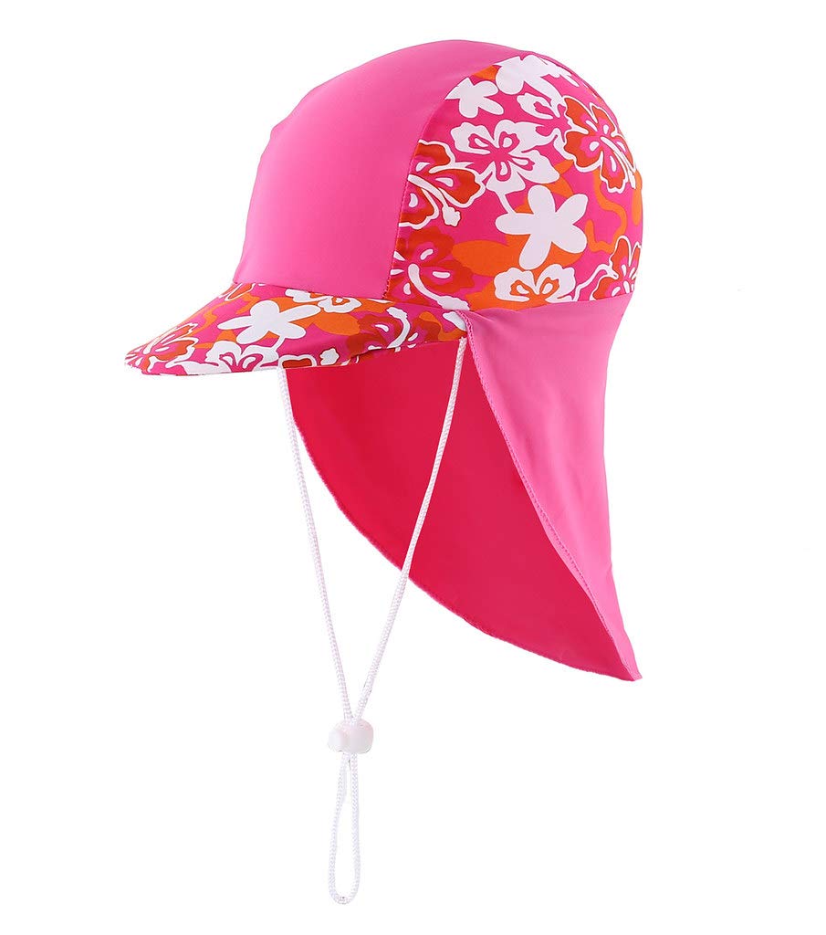 Magracy Outdoor Kids Sun Protection Cap UPF50+ Swimming Flap Cap Quick Dry Beach Cap Hop Pink