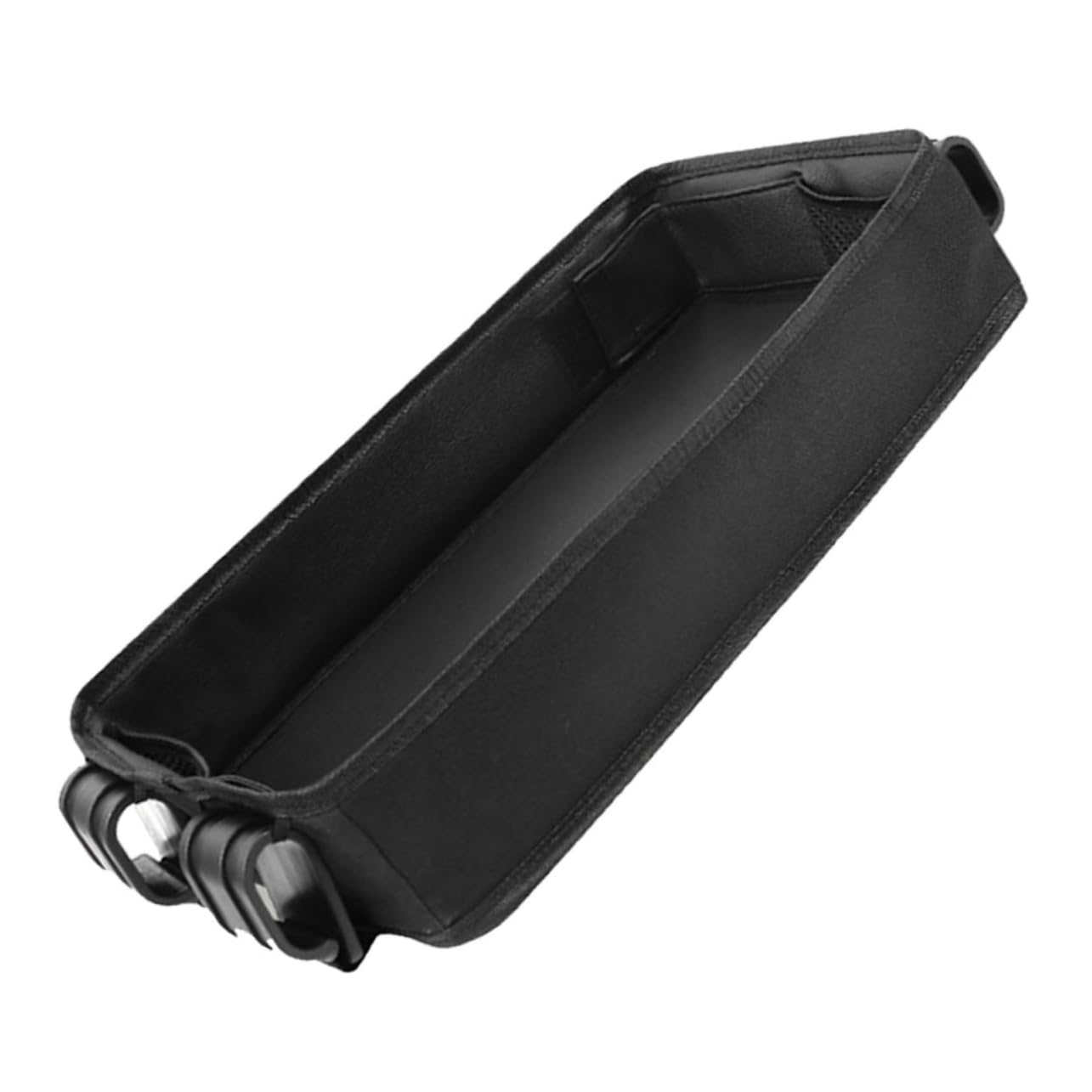 Vassoio per Passeggino Fissaggio a Clip, in Canvas Nero, Leggero e Stabile, per Viaggio, Accessorio Organizer per Snack e Alimenti