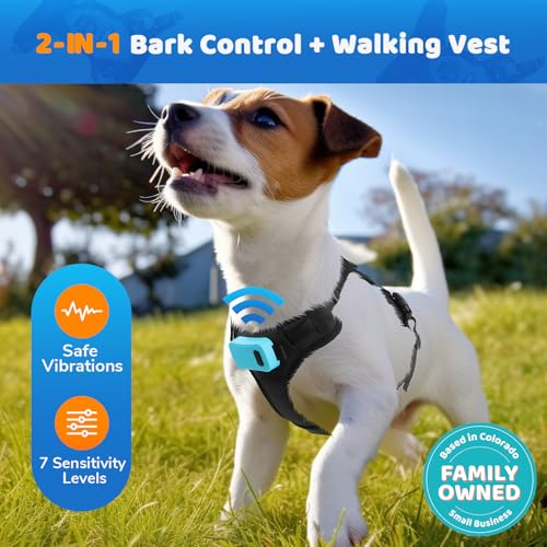 Bark Control Training Vest for Small Dogs - Rechargeable No Barking Device for Dogs - Bark Deterrent with 5 Sensitivity Levels, Adjustable Straps, D-Ring - No False Alarms or Throat Prongs - Image 3