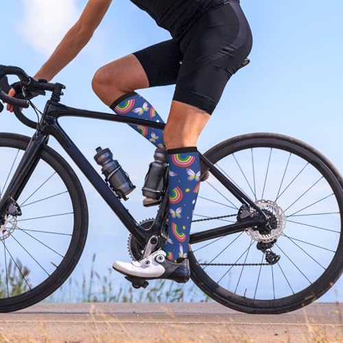 Image of Compression Socks for Women Men Circulation Graduated Supports Socks for Running Travel Nurse Athletic Sports