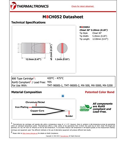 Image of Thermaltronics M8CH052 Chisel 30deg 5.20mm (0.20in)