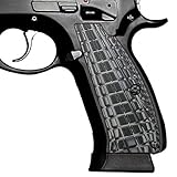 G10 Grips for CZ 75 SP-01 Shadow, Grenade Pattern, Cool Hand Brand Gray/Black