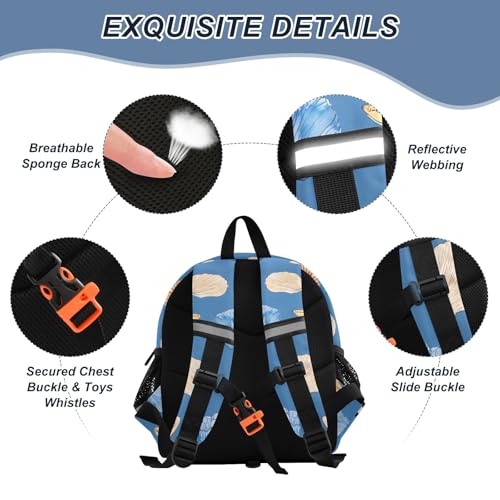 Kid's Backpack for Boys & Girls Toddler Bag Shell Pattern Backpack with Safety Leash3