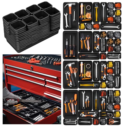 AXNSATRE Sortierbox Werkstatt Werkzeug Organizer - 58 Stück Ordnungssystem Mit Schubladen, Werkzeugkasten