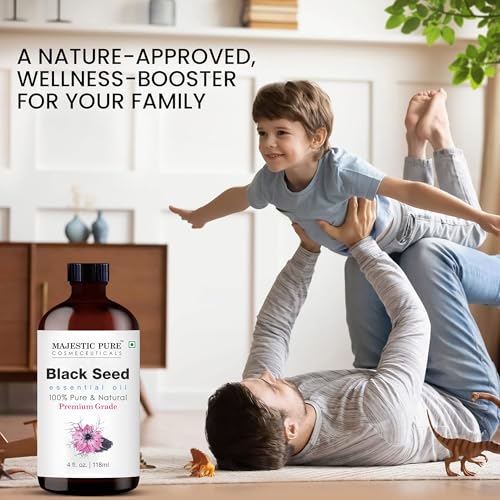 Image of Majestic Pure Blackseed Essential Oil for Diffuser - 4 Fl Oz | 100% Natural Essentials Oils for Aromatherapy, Massage, candle making, soap making and custom essential oil blends