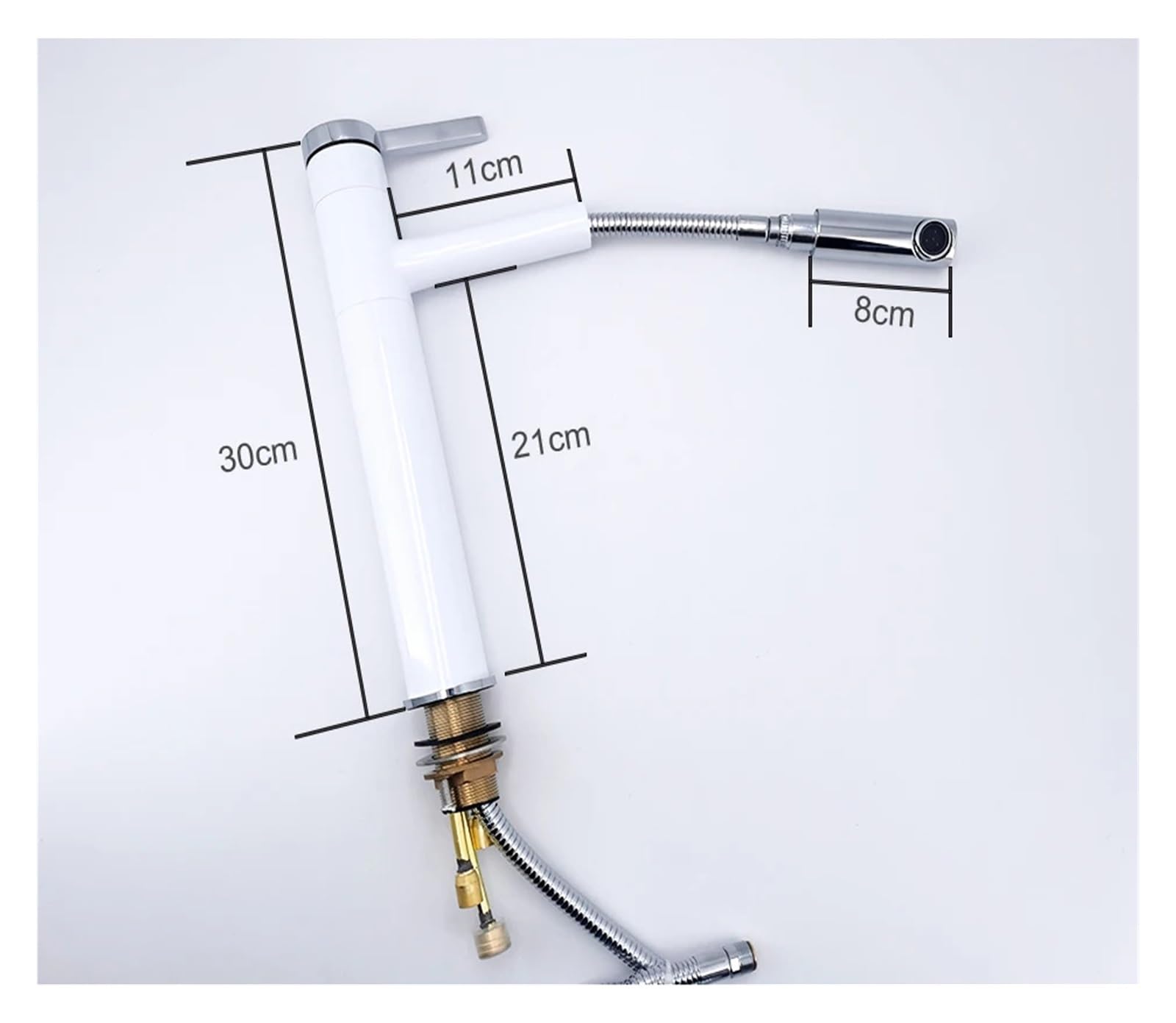 Baterie łazienkowe Bateria umywalkowa wyciągana Bateria zlewozmywakowa Baterie umywalkowe 360°(White Chrome Faucet)