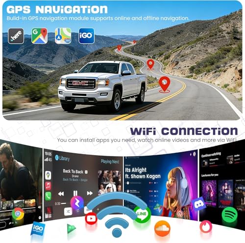 Image of 8 Core Android 15 Car Radio for Chevrolet Chevy Silverado 1500 /2500 /3500 2003-2006, Tahoe 2003-2006, GMC Sierra 2003-2006, Yukon 2004-2006, 7'' Stereo with Carplay&Android Auto|5G WiFi|1080P Camera