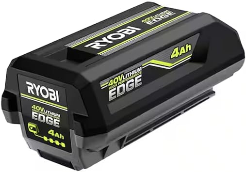 RYOBI 40V 4Ah Lithium-Ion HIGH Performance Edge Battery, Up to 2X More Power, 4X Longer Runtime, Compatible with Any 40V Tool OP40406TA1