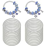 【What You Get】20 pcs expandable charm bangle bracelets with a diameter of 0.4 cm and an initial length of 18 cm, 20 pcs fixed rubber rings(Excluding charms or pendants),Which will provide value for your creations and satisfy your diverse creative nee...