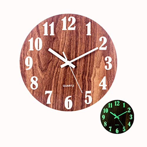 Horloge murale phosphorescente silencieuse diamètre 30 cm décorative