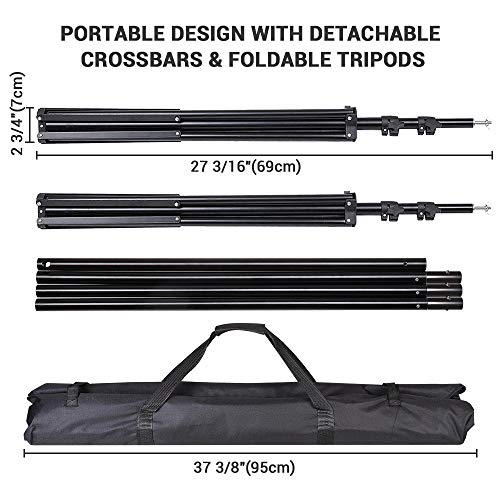 AW Backdrop Stand 10 x 7ft/3m x 2.1m Adjustable Parties Background Support System Stand with 2 Clamps 4 Clips 2 Sand… - Image 8
