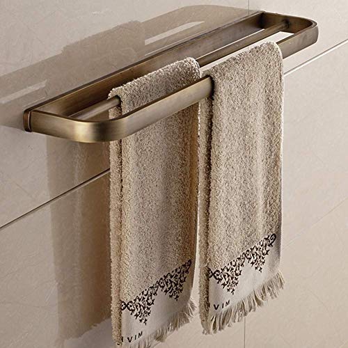Porte-serviettes en cuivre antique double barre pour fixation murale - 4