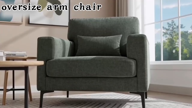 Sillón Plegable Chenille Gris miniatura 7