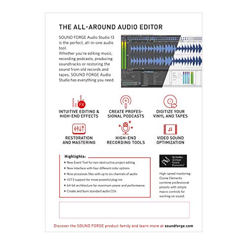 Sound Forge Audio Studio - Version 13 - Audio Editing, Recording, Restoration And Mastering In One #TOP1