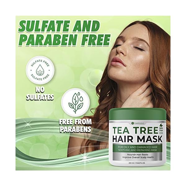 Bellisso-Tea-Tree-Oil-Hair-Mask-Products-for-Dry-Damaged-Hair-Deep-Conditioner-Treatment-Intense-Hydration-Care-and-Protein-Moisture-Repair-for-Women Tea Tree Oil Hair Mask - Deep Conditioner Treatment for All Hair Types - Intense Hydration Care and Protein Moisture Repair for Women and Men