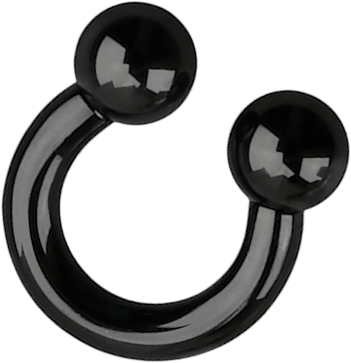1PC Surgical Steel PVD Plated Internally Threaded 12G-00G Black Circular Ring Horseshoe Barbell Piercing Jewelry 12mm-19mm