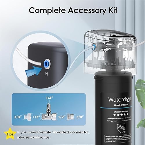 Waterdrop 15UB Untertisch Wasserfiltersystem mit Dediziertem Wasserhahn, NSF/ANSI 42 Zertifiziert,11000 Gallonen Wasserfilter Trinkwasser, Reduzieren Blei, Chlor, Schlechten Geschmack