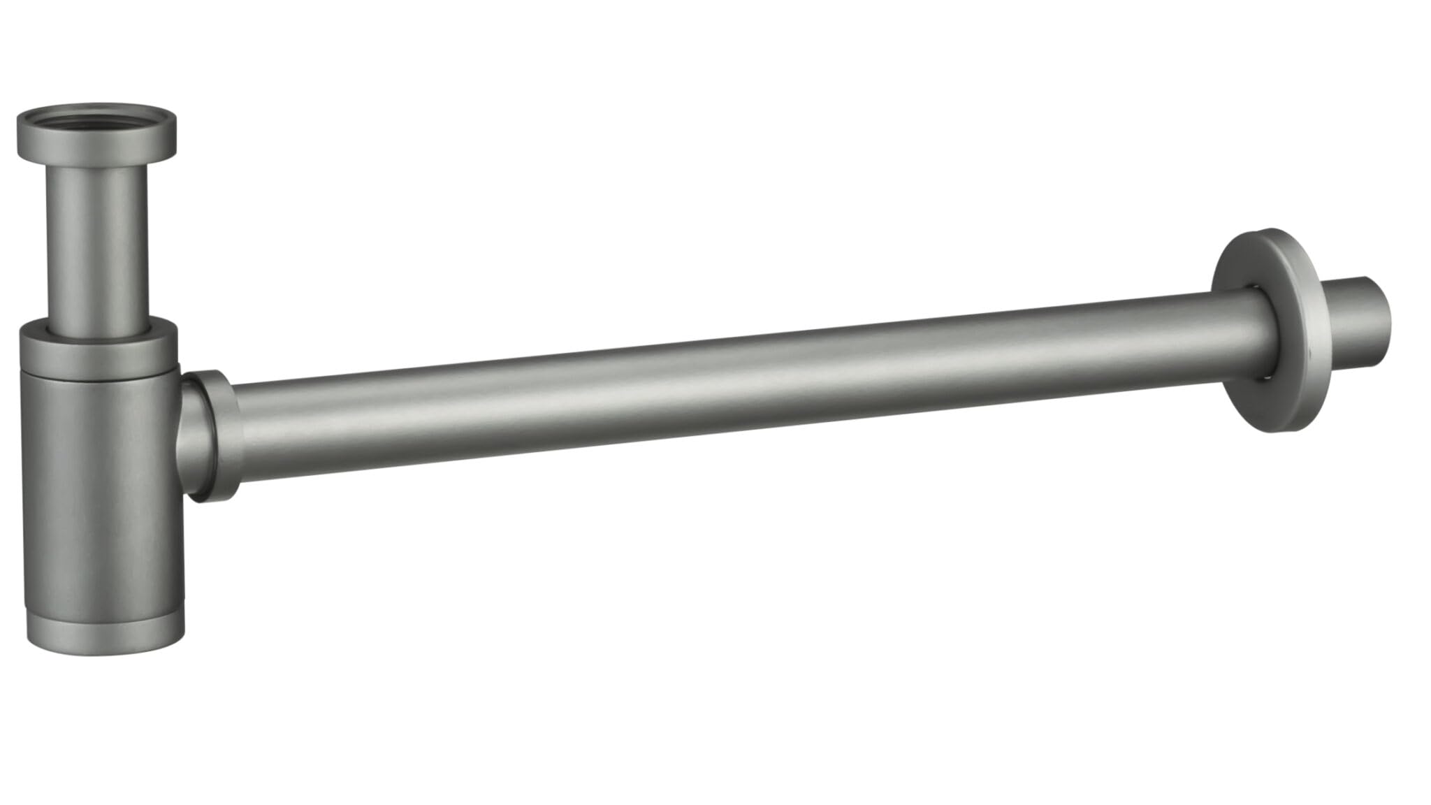 Imex SCL002 Siphon Visto, rund, Edelstahl S.304 und Zamak, elegantes Finish, abnehmbarer Boden, einfache Reinigung (grau)