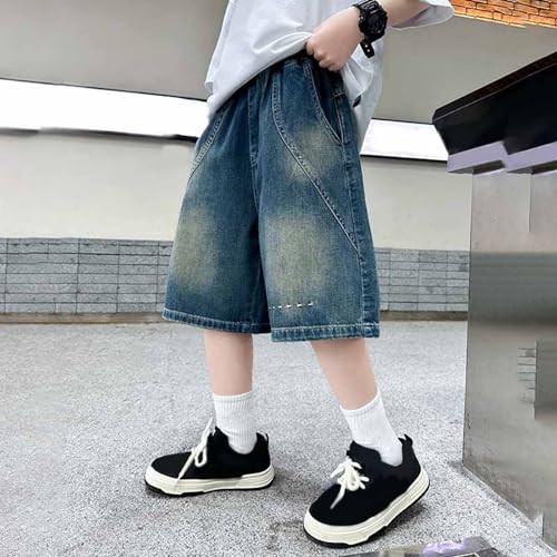 Pantalones cortos vaqueros informales de verano con bolsillos para niños 2