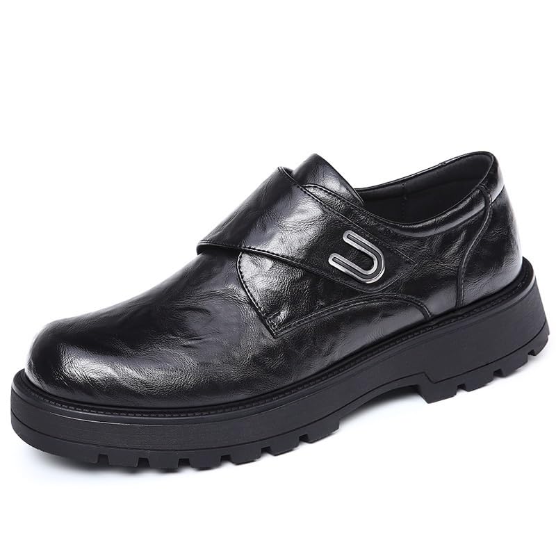 Men's Patent Leather Oxford Shoes Modern Classic Slip On Formal Tuxedo Dress Comfortable Platform Loafers