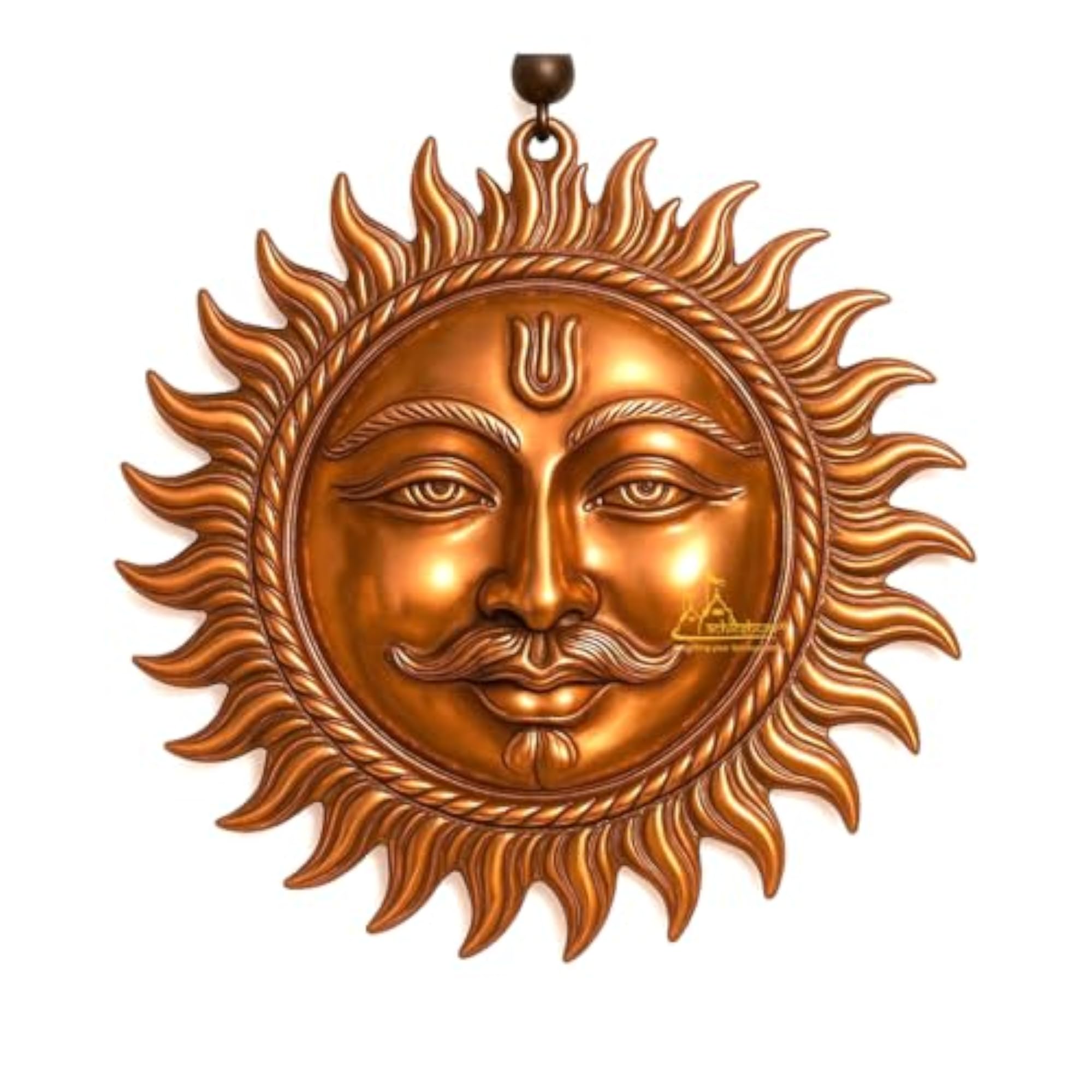 Surya Dev Copper Wall Hanging 12 cm for Home Decor