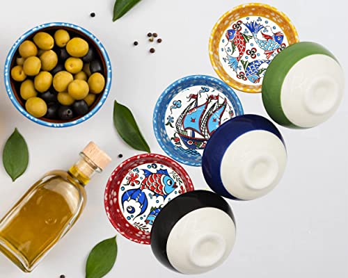 Heracraft 6Pcs Hand Painted Turkish Ceramic Snack Bowls thumb #2