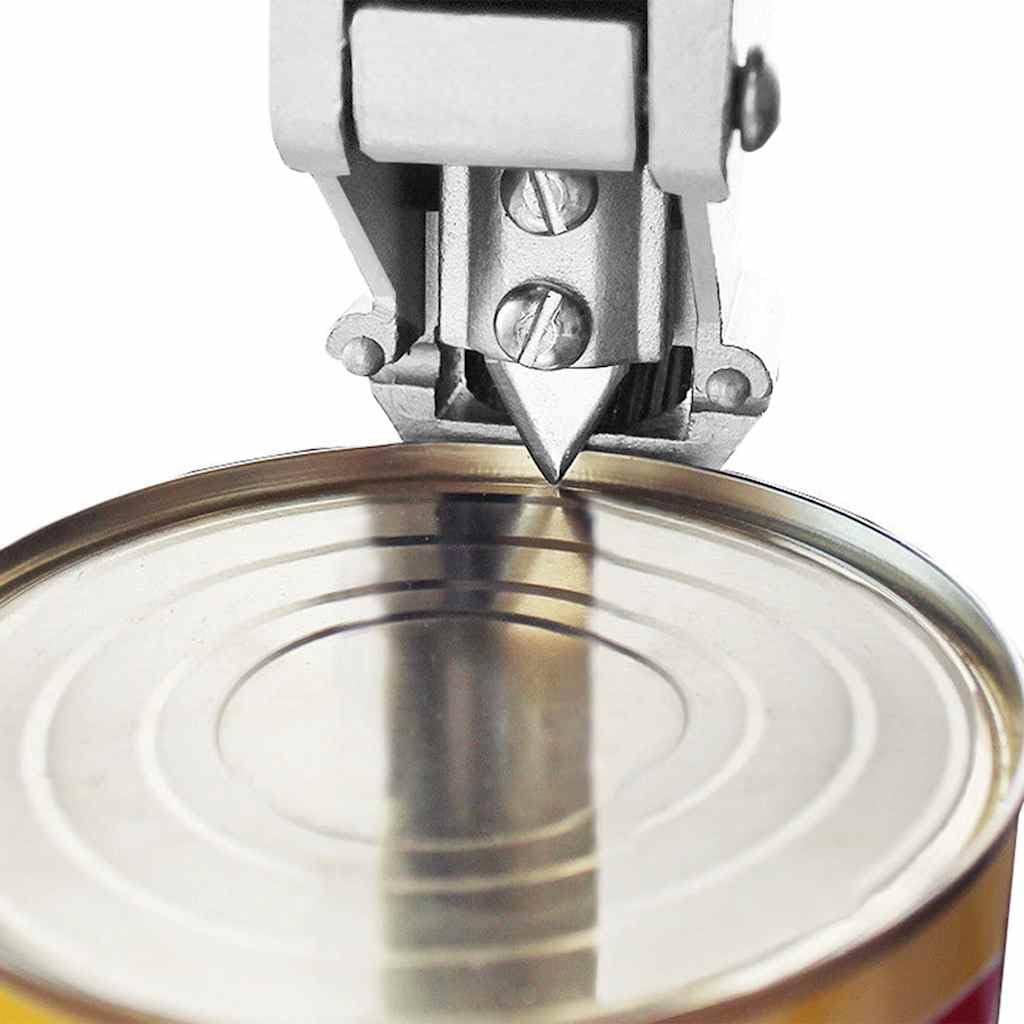 Otwieracz do puszek z aluminium i stali nierdzewnej z uchwytem obrotowym o 360 stopni, ręczny otwieracz do gastronomii i gospodarstwa domowego, w zestawie klamra mocująca