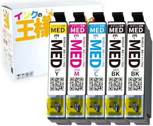 Amazon.co.jp: エプソン(EPSON)用 MED-4CL + MED-BK 5本セット