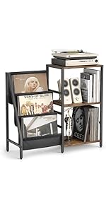 Amazon.co.jp: レコード収納ラック、3段レコードラック、200枚の