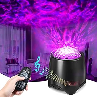 Galaxy Projector Light, White Noise Machine 360°Rotating Ocean Wave Projector LED Projector with Music Speaker,Sound Sensor,Remote, Star Projector Night Light for Baby Bedroom Sleeping(Black)