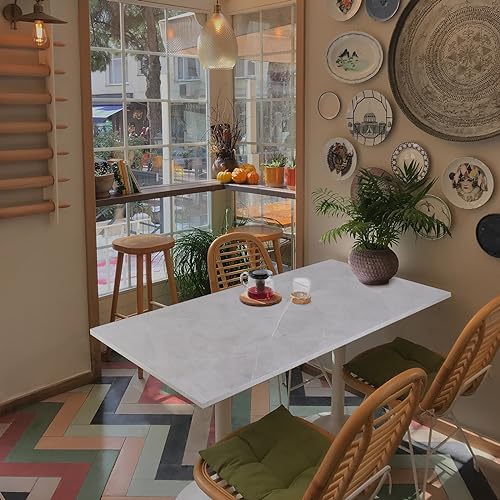 Image of Kaboon Universal Table Top 40x18 inches, Melamine Countertop for Table DIY, Work Bench, Floating Desk, Home or Commercial Use, White Rock