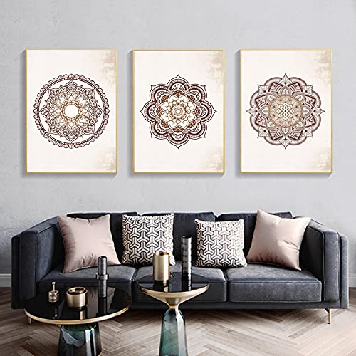 Décoration Toile Art Abstrait Maroc | Lot de 3 Tableaux Rétro Salon 40x60cm