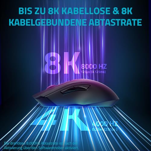 V20PRO - Mouse da gioco wireless 2,4 GHz ad alte prestazioni con sensore ottico da 26000 DPI, accelerazione 50 G, 650 IPS, durata della batteria fino a 160 ore, PC/Mac - nero - Mouse gaming - Immagine 2