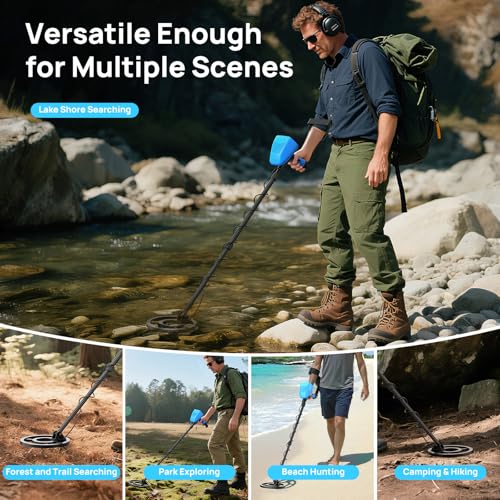 Image of Metal Detector for Adults & Kids, Consciot Metal Detector Kit Waterproof IP68, Outdoor Gold Detector with 8'' Search Coil, LCD Display, Metal & Disc Mode, Beach & Backyard Use, Gift for Boys & Girls