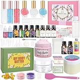 JUYRLE Perfume Making Kit and Body Butter Making Kit- 63Pcs DIY Perfume Making Kits for Women, Shea Butter Lotion Making Kit, DIY Crafts for Adults, Perfume Set Fragrance Gifts Sets for Women Girls