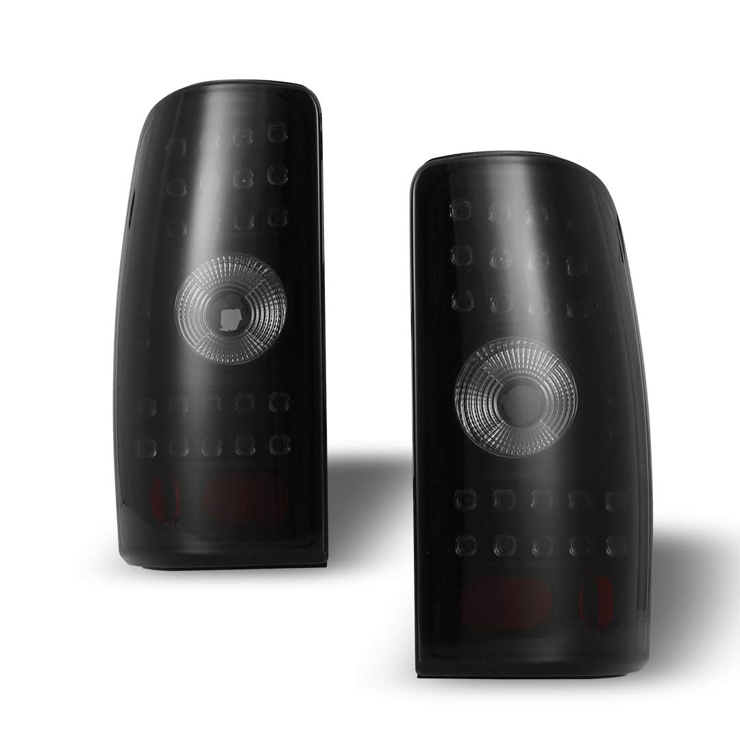 AUTOWIKI LED Tail Lights Fit for 2000-2006 Chevy Suburban/Tahoe/GMC Yukon (not fit Double Door/Barn Door Style models) Tail Lamp Assembly (Black/Smoke) 2PCS