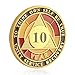 10 Year Sobriety Chips, Tri-Plate 10 Years AA Medallions with Serenity Prayer - Ten Year Sobriety Coins Recovery Chip Sober Coin for Alcoholics Anonymous Recovery Gifts for Men/Women