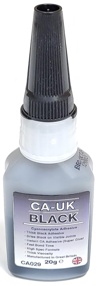 CA-UK Cyanoacrylate Instant Adhesive - Dries Black - 20g Bottle