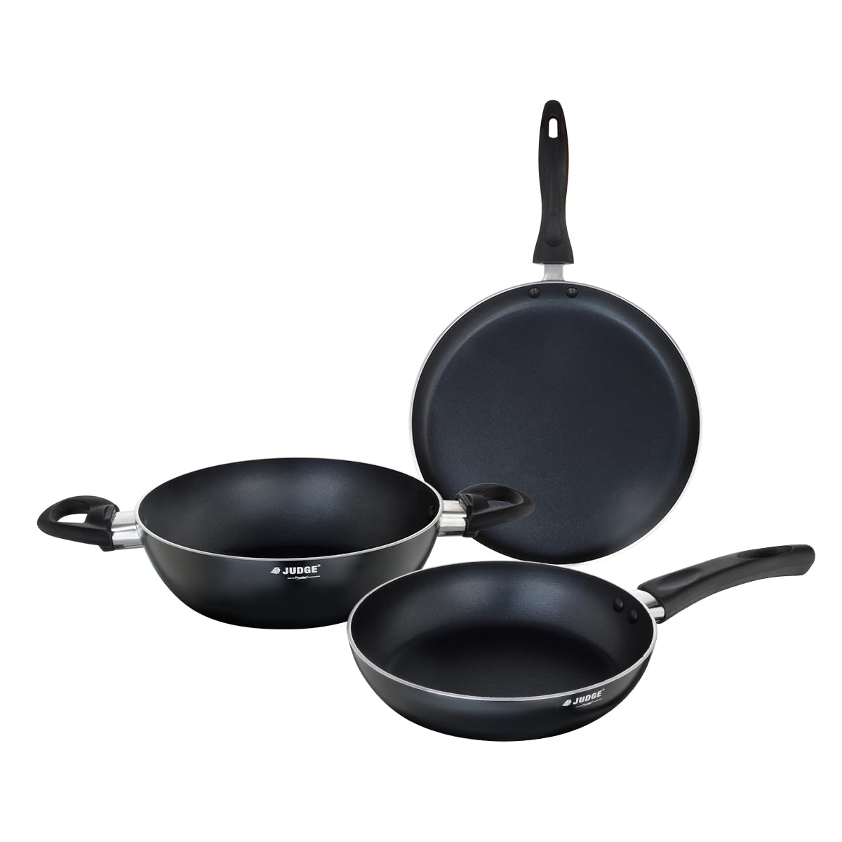 Judge by Prestige Ace Aluminium Non-Stick Cookware Set - Kadai 20 cm, Fry Pan 20 cm, Omni Tawa 25 cm - 1 Unit Each-picture-16