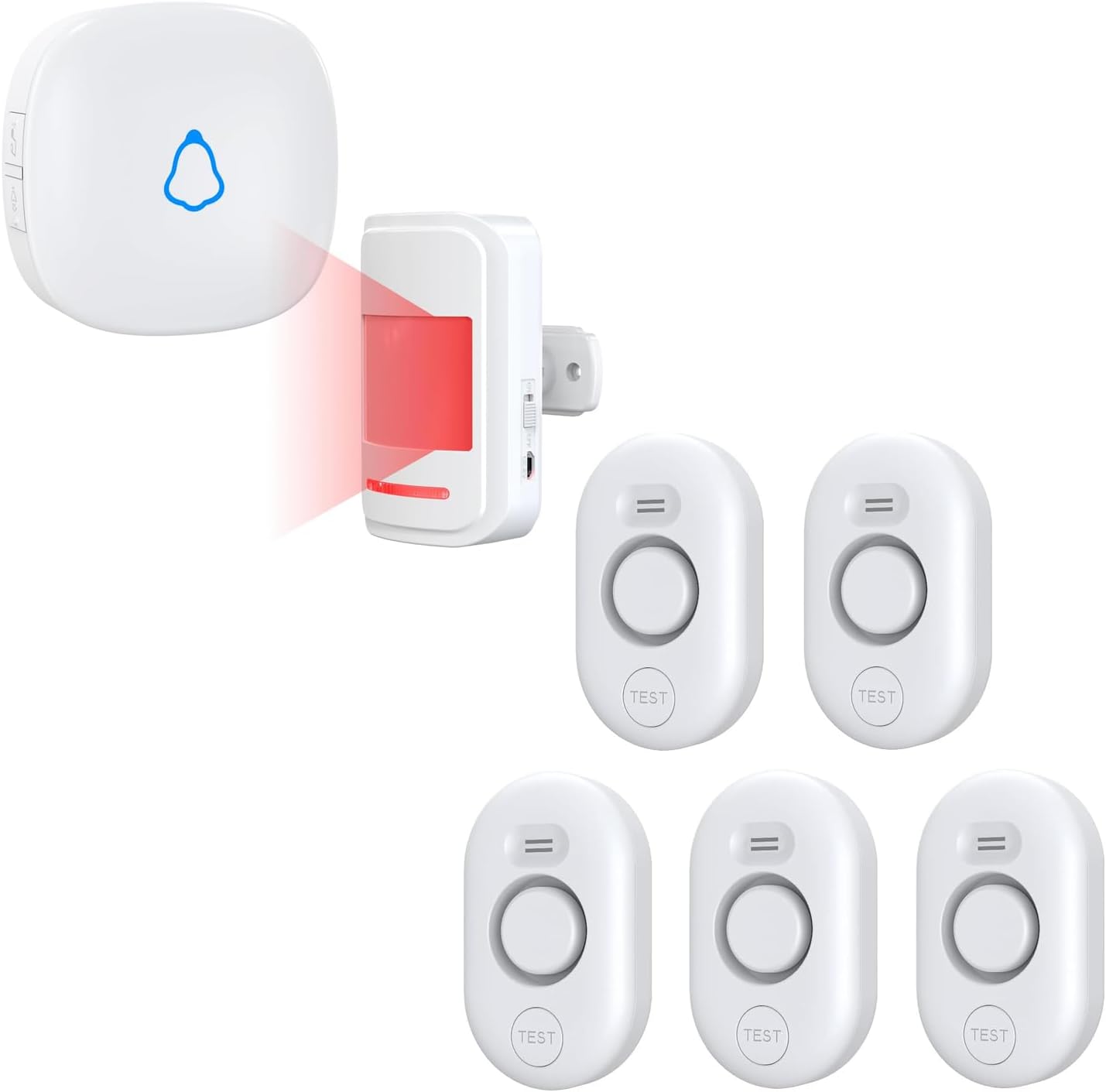 Water Leak Sensor Alarm 5 Pack Bundled with Motion Sensor Alarm