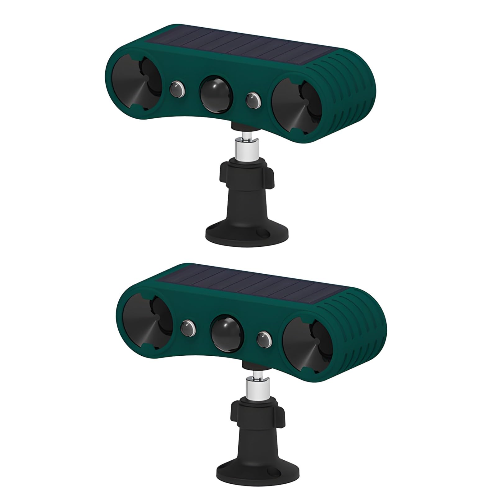 2 alarmas solares con sensor de movimiento para seguridad del hogar, alarma impermeable al aire libre con panel solar de 5 V, 13 alertas de sonido, luces LED rojas y azules duales, detección 24/7