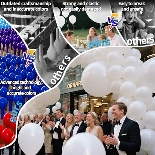 Image of White Big Balloons 32pcs, 18 Inch Large Latex Giant Heavy Duty Balloons for Birthday Wedding Baby Shower Decorations