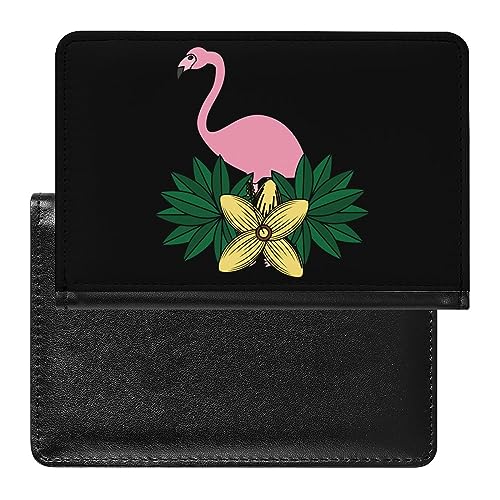 Tropica portafoglio porta passaporto con fenicottero uccellino fiore divertente sottile organizer per documenti da viaggio con slot per carte di credito per donne e uomini Stile: Taglia