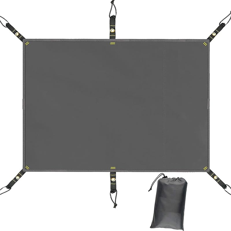 Huella de tienda de campaña impermeable PU 3000, fácil de instalar, resistente, ultraligera, huella de tienda para acampar, senderismo, mochilero, hamaca, playa gris